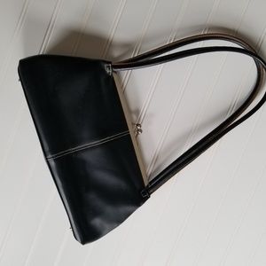 Leather Vintage Shoulder Handbag Black